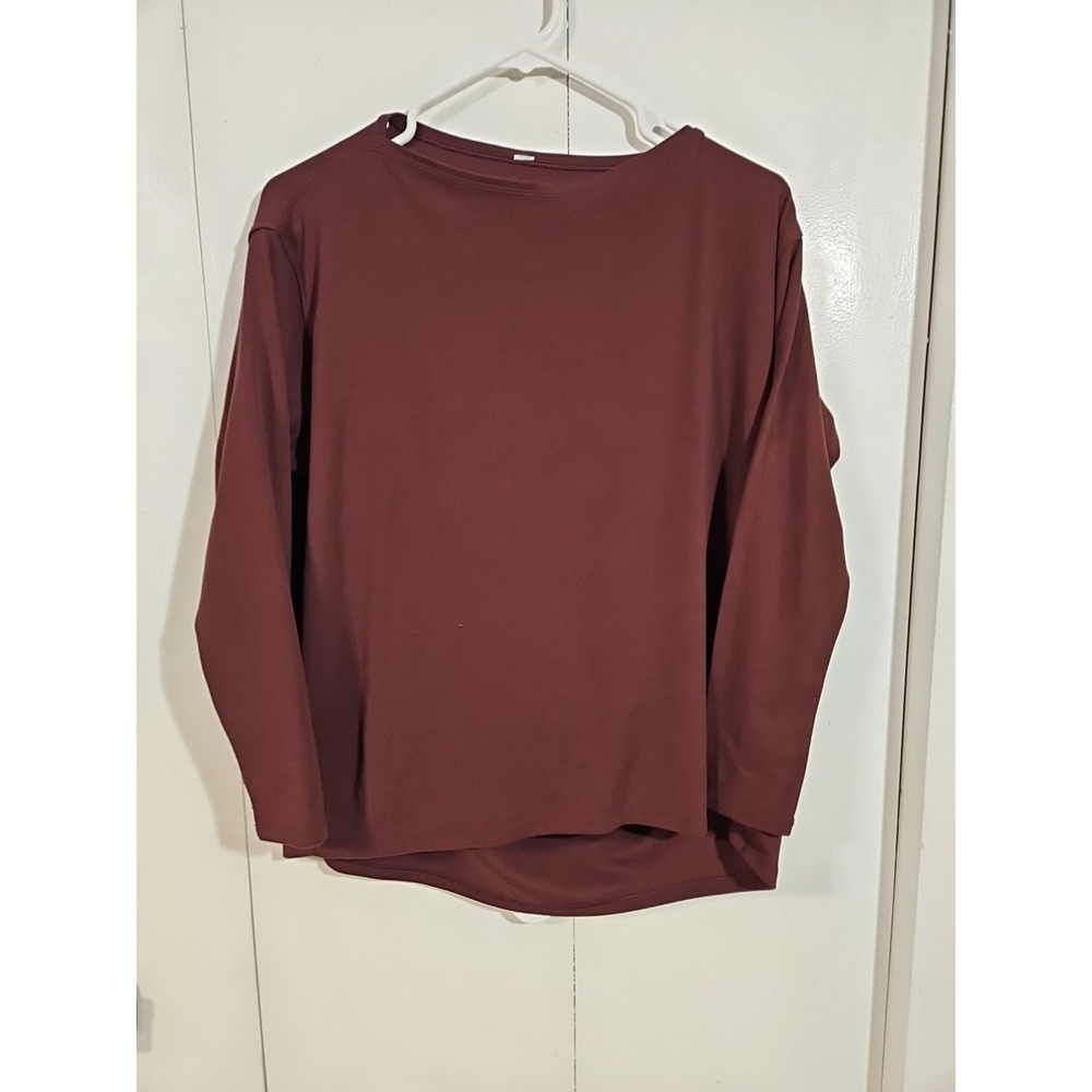 🌼Lululemon Back in Action Long Sleeve Size 22.5" P-P Relaxed Plum Color (L46